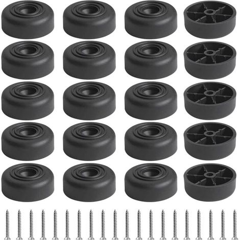 20pcs Pieds En Caoutchouc Antidérapants, Pieds Ronds En Caoutchouc Pour Planche À Découper Pour Meubles Tables Chaises Armoire Canapés, Noir (D36mm X H14mm)