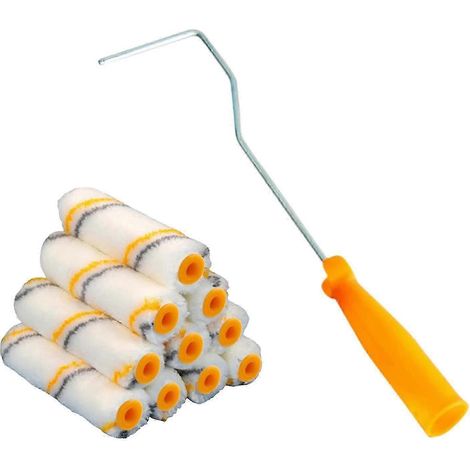 Lot de 10 petits rouleaux à peinture avec manche et manchons, accessoires pour la peinture murale et le pochoir.-Style B (1/5)