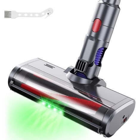 Jalleria Brosse Compatible avec Dyson Aspirateurs V7 V8 V10 V11 V15, Tête de Brosse Rechangeable Acessoire à Entraînement Direct Acessoire avec 4 Lumières LED pour Parquets,Sols Durs et Tapis (1/5)
