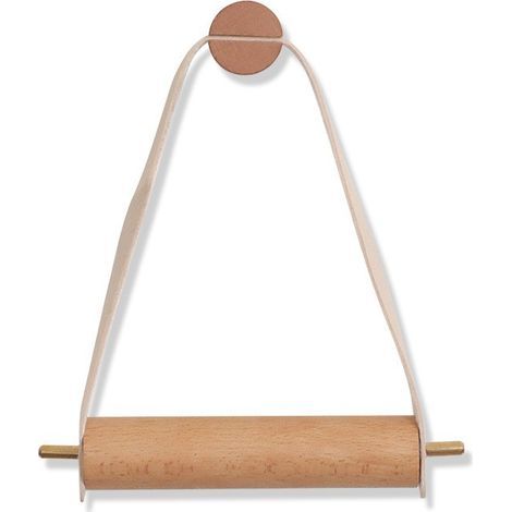 Toilettenpapierrollenhalter, Toilettenpapierrollenhalter aus Holz, Wand-Toilettenpapierhalter in Kreativ (Beige) (1/5)