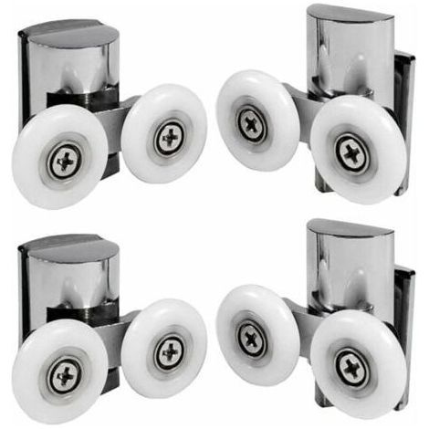FENOPLASTICALot de 4 Roulette Porte Douche Double 23mm Rouleau pour Coulissante Porte Douche (1/4)