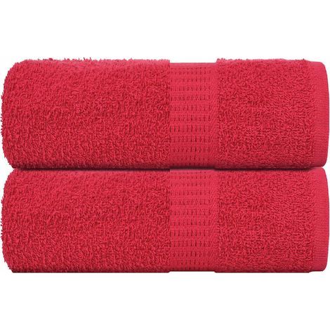 Serviettes d'invités FROGN, lot de 2, rouges, 30 x 50 cm, 360 g/m² (1/5)
