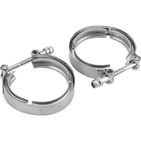 2pcs Collier d'Échappement V-Band Turbo en Acier Inoxydable pour Accessoires Auto (1/5)