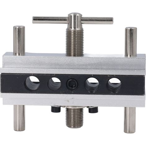 Kit gabarit perçage chevilles auto-centrant alu réglable 6-12mm avec 6 douilles trous droits argent (1/5)