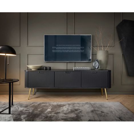 AX LIVING Kommode für TV Salvia 168 cm Breite Modern in Schwarz