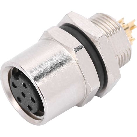 Connecteur M8-B-S6 à 6 broches, étanche IP67, montage sur carte avant, étanchéité à la résine époxy (1/5)