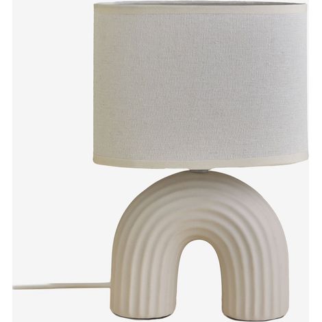 Lámpara de mesa 30 cm en cerámica y lino Soliva SKLUM