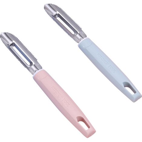 Fish Scale Scraper Fish Scale Stainless Steel Fish Scale Scraper - Effectively Remove Fish Scale Stainless Steel Fish Scale 2 Pieces (Blue Pink) (1/2)