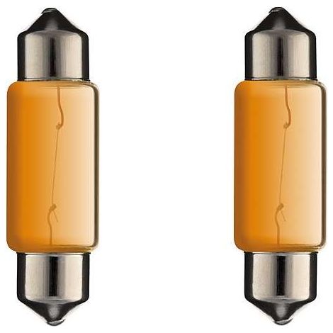 2x ampoule 12V 5W SV8,5 10x36mm orange navette voiture moto remorque tracteur