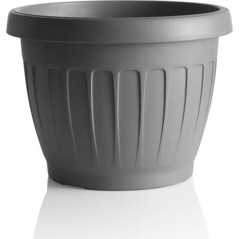 Pot de fleurs - TERRA - D 40 cm - Gris - Livraison gratuite
