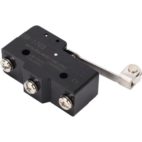 2 micro-interrupteurs de fin de course à contact argenté, conducteur en cuivre, levier à galet articulé, NO+NC, 250 V CA