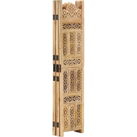 Paravent Cloison de séparation 5 panneaux, Pour Jardin, Balcon, Terrasse 200x165 cm Bois de manguier OIB5036E (1/5)