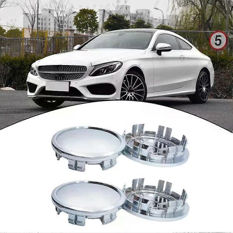 Lot de 4 cache-moyeux de roue 65 mm/75 mm sans logo pour Mercedes-Benz - JXLGV (1/5)