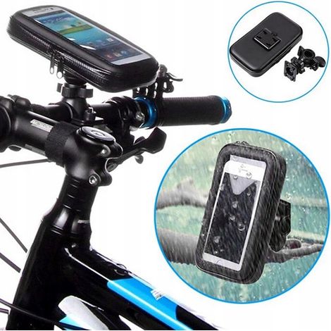 Soporte impermeable para bicicleta para funda de teléfono de 6,4 pulgadas con rotación de 360°. (1/5)