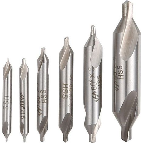 HSS Drill Bits, 1/1.5/2/2.5/3/5mm 60 Degree Center Drill Bits for Iron/Steel/Copper/Aluminum Working (1/3)