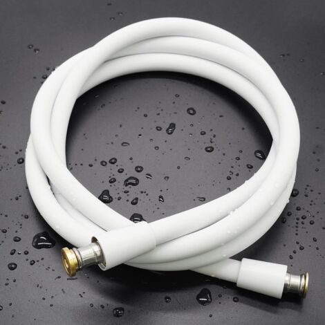 Universal Shower Hose (G1/2 Inch, 1.5m), Ultra-Soft Silicone Shower Hose, Anti-Twist and Anti-Kink Shower Hose, Toilet Shower, White (1/4)