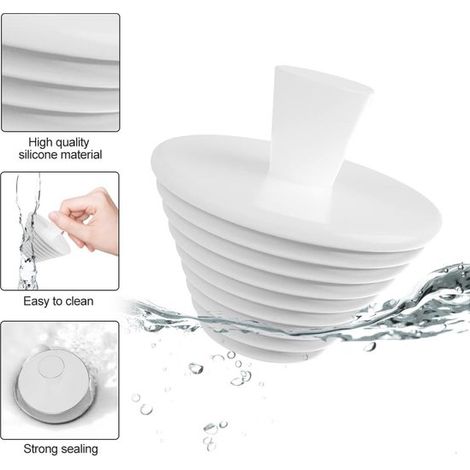 3er-Pack Silikon-Abflussstopfen Spüle Universal-Abflussstopfen für Spüle Badewanne Abfluss Küche Abflussstopfen 4 5 x 2 9 cm schwarz weiß grau 4,5 (1/4)