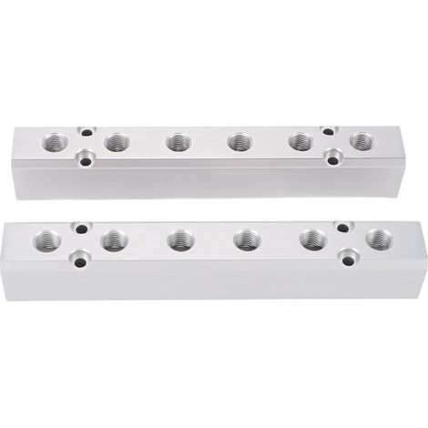 Collecteur de compresseur d'air, 2 pièces, bloc de Distribution d'air à 6 voies et 8 ports, sortie NPT de 1/4 pouces, Port d'alimentation NPT de 1/2 pouces (1/5)