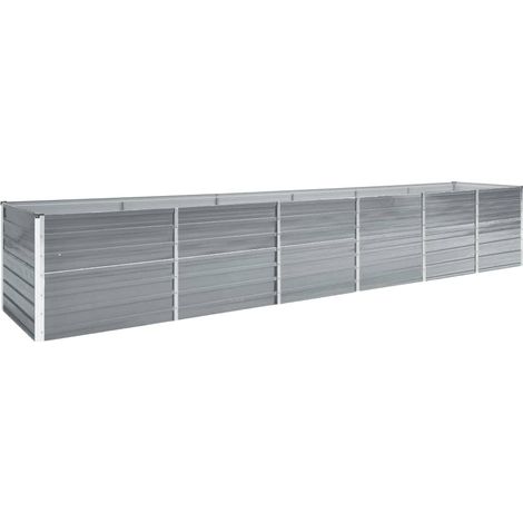 Lit surélevé de jardin Acier galvanisé 480x80x77 cm Gris vidaXL