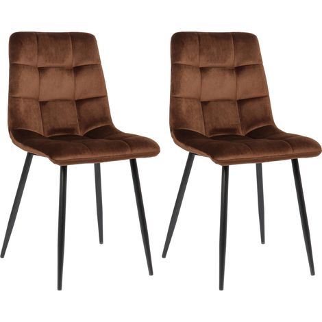 Set di 2 sedie da pranzo Tilde marrone Velluto (1/5)