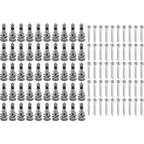 Chevilles Métalliques Creuses (avec Vis) - Ancrages Pour Cloisons Sèches, Pour Installation Sur Plaques De Plâtre, Béton Et Briques - Fixations (paquet De 50) (1/5)