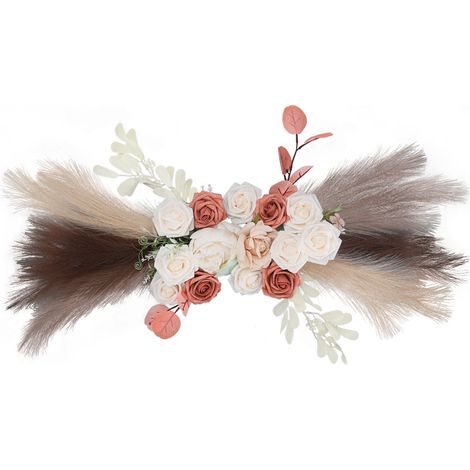 Hochzeitsbogen im böhmischen Stil, floraler Türsturz, künstlicher Blumenkranz (1/5)