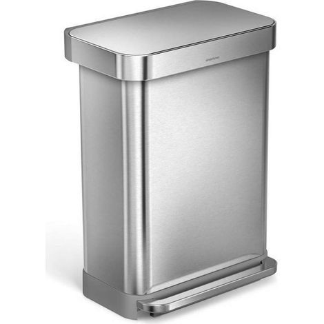 Simplehuman - Poubelle 55 l, avec poche pour sac, inox CW2023 (1/5)