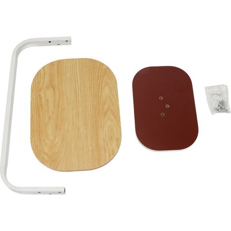 Table d'appoint en C design moderne plateau ovale structure métallique robuste pour salon chambre balcon gain de place (1/5)