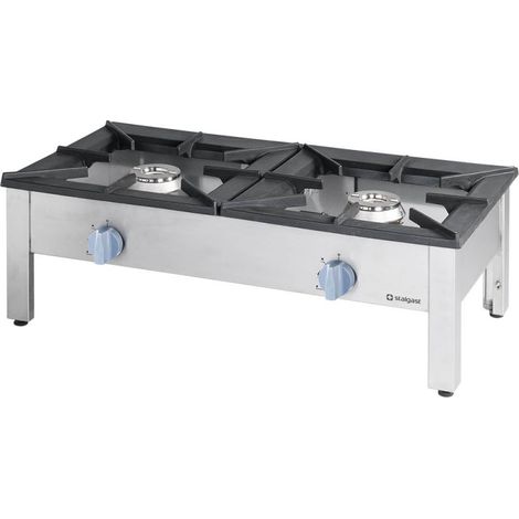 Petit réchaud professionnel à gaz double, 1140x605, 2x9.0 kW, G30/37 mbar - Stalgast