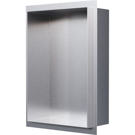 BERNSTEIN - Niche murale de douche, étagère encastrable douche acier inox sans cadre - 30x20x10cm - NT203010X Acier brossé