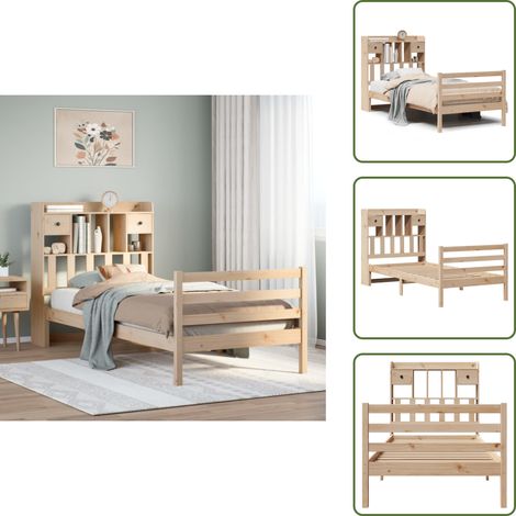 Letto con materasso - vidaXL Letto Libreria senza Materasso 100x200 cm in Legno di Pino - Letto con cassetti