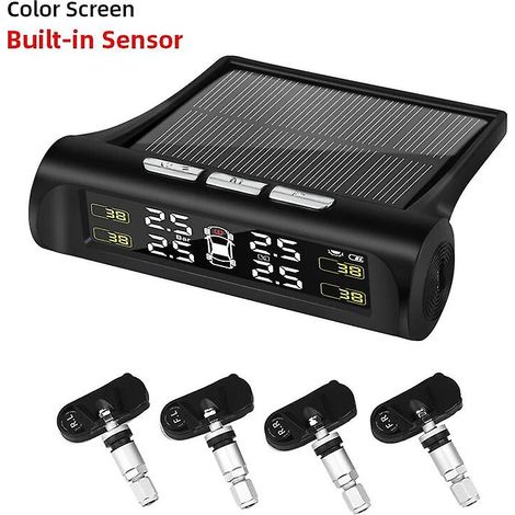 Système de surveillance de la pression des pneus TPMS pour voiture intelligente Develuck, alimentation solaire, écran LCD numérique, système d'alarme de sécurité automobile (TY02-N) (1/5)