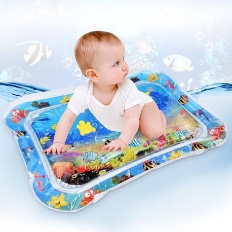 HAOPYOU- Tapis deau Gonflable pour Bb Tapis de Jeu en PVC Impermable Rempli deau pour Les Bbs Centre de Jeux (1/4)