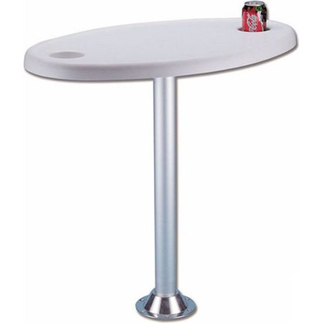 Table haute ovale 70x50 cm avec support fixe en aluminium – Pour 4 personnes – Idéale pour espaces modernes et contemporains – Tr.Em.