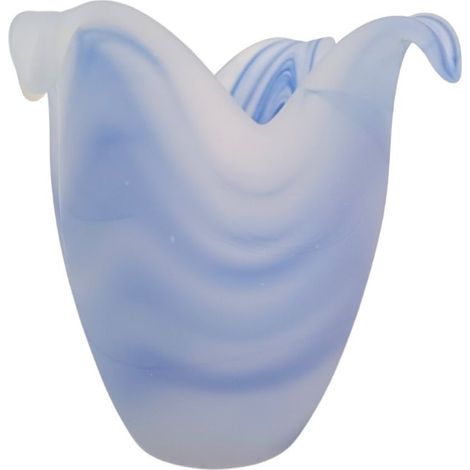 Tulpen-Glaslampenschirm LILIUM Blau Linear 10x12cm
