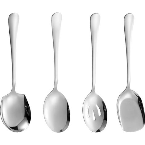 Ensemble de 4 cuillères à café en acier inoxydable moderne, lavable au lave-vaisselle (1/4)