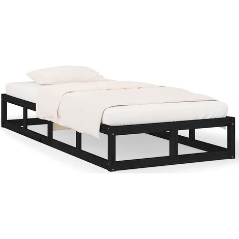 Maison Exclusive - Massivholzbett Schwarz 90x200 cm (1/5)