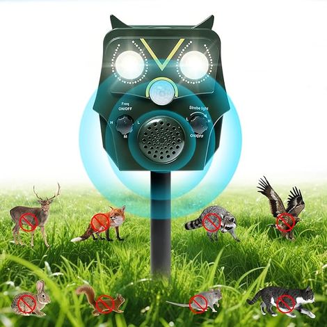 GBLY Katzenschreck Ultraschall Tiervertreiber 5 Modi PIR Sensor LED Wasserdicht Gegen Katzen Hunde Vögel Füchse Mäuse Für Garten Außen