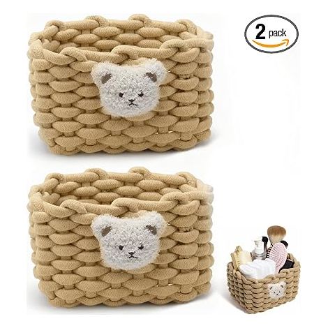Paniers de Rangement en Corde Coton, Petit Panier Tressé (1/2)