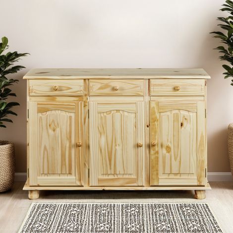 Buffet 3 portes et 3 tiroirs en pin massif - RISOUL