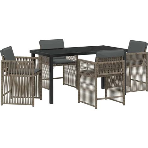 Maison Exclusive - Conjunto de Comedor de Jardín 5 pcs Gris ratán (1/5)