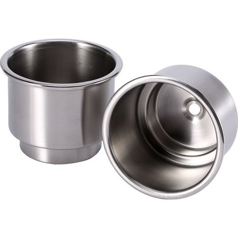 Bracket of storage of cup, porte-boissons durable rust-resistant 2 pieces anti-wear silver for boat RV (1/5)