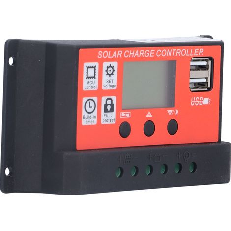 10A 12V/24V PWM-Solarladeregler mit LCD-Display, Photovoltaik-Modulregler, Zubehör für Solaranlagen, Spannungsregler (1/5)