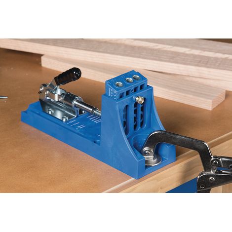 Gabarit de perçage Kreg K4 – Guide à 3 trous en acier trempé – Réglage 3,2 mm – Épaisseur matériaux 12,7 à 38,1 mm