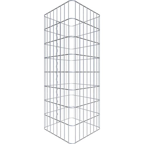Gabiondeco - Colonne de Gabion carrà©e. 42 cm x 42 cm. mailles 5 x 10 cm - hauteur : 80 cm - Made in Germany (1/5)