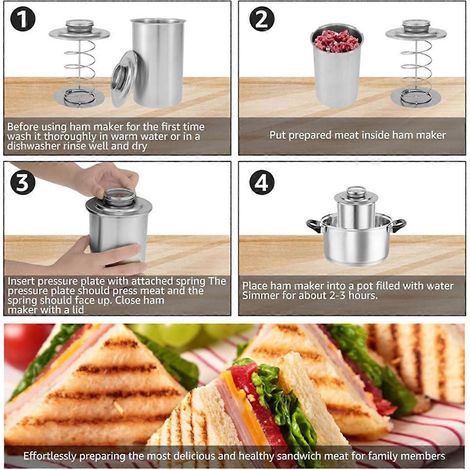 Presse à viande et jambon avec thermomètre pour viande, porc et volaille --- (1/5)