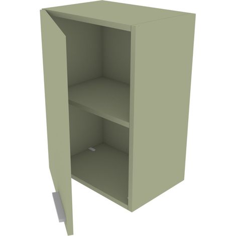 Libreria pensile moderna con anta e schienale - Montaggio rapido cabineo - Salvia