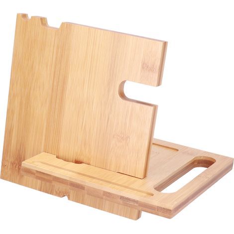 Support téléphone en bois, boîte de rangement multifonction portefeuille pour salon bureau maison (1/5)
