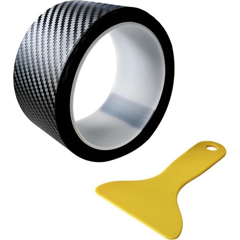 1 Rouleau Film Carbone 3D,5m x 5cm,Noir,Anti-Rayures,Imperméable,Seuil De Porte Voiture Moto (1/5)