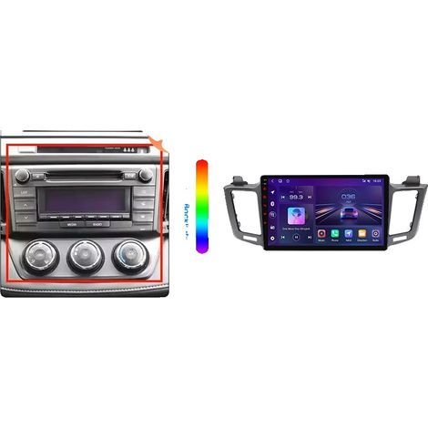 Radio para coche, pantalla táctil, compatibilidad con smartphone, compatible con Toyota RAV4 (XA40) 2012-2018, navegación GPS Android con ventilador de refrigeración integrado, V1 C (2 GB-32 GB) - A (1/2)